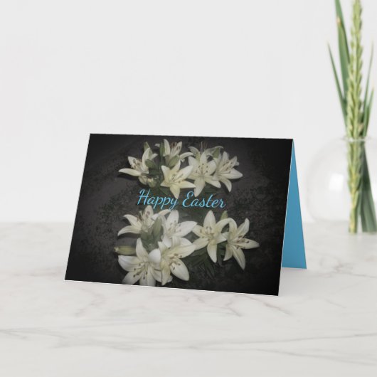 Carte Floral Joyeux Pâques Rejoice Lily Cluster (Devant)