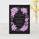 CARTE FLORAL LAVENDER. IN LOVING MEMORY KEEPSAKE,  (Fleur jaune)