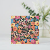 Carte Floral “Let Us Run with Perseverance” Christian (Debout devant)