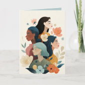 Carte Floral Light Blue International Women's Day (Devant)