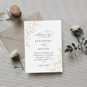 Carte Floral Linal Blanc & Noir Mariage