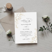 Carte Floral Linal Blanc & Noir Mariage