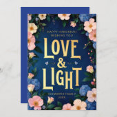 Carte Floral Love and Light Hanoukka (Devant / Derrière)