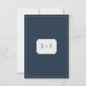 Carte Floral Mariage bleu rustique (Dos)