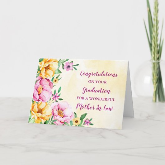 Carte Floral Mère En Droit Félicitations Diplôme (Devant)