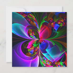 Carte Floral moderne Art Abstrait Rouge Bleu Motif #12