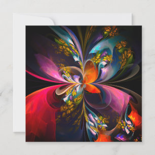 Carte Floral moderne Art Abstrait Rouge Bleu Motif #13