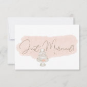 Carte Floral moderne Boho rose Élégant Juste Marié (Devant)