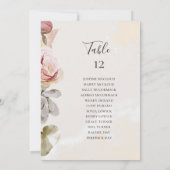 Carte Floral moderne | Tableau des numéros de la table d (Dos)