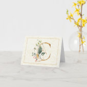 Carte Floral Monogramme C Or (Fleur jaune)
