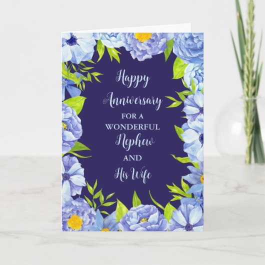 Carte Floral Nephew et son anniversaire de femme (Devant)