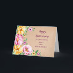 Carte Floral Niece et son mari Mariage Anniversaire<br><div class="desc">Bonne carte d'anniversaire mariage pour la nièce et son mari avec des fleurs rustiques et des vers feutrés.</div>