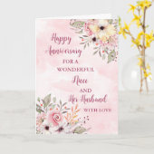 Carte Floral Niece et son Mariage de mari Anniversaire (Fleur jaune)