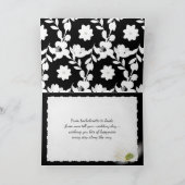 Carte Floral noir et blanc pour mariée (Intérieur)