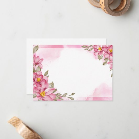 Carte Floral Note (Devant/Arrière en situation)