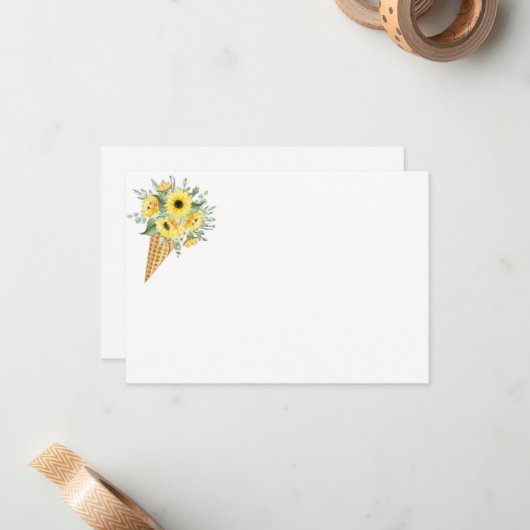 Carte Floral Note (Devant/Arrière en situation)