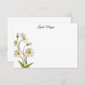 Carte Floral Note Nom Personnalisé (Devant / Derrière)