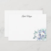 Carte Floral Note Nom Personnalisé (Devant / Derrière)