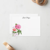 Carte Floral Note Nom Personnalisé (Devant/Arrière en situation)