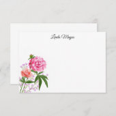 Carte Floral Note Nom Personnalisé (Devant / Derrière)