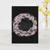 Carte Floral Pattern And Bunny Rabbit  (Fleur jaune)