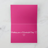 Carte Floral pattern design Fuscia Pink Birthday (Intérieur)