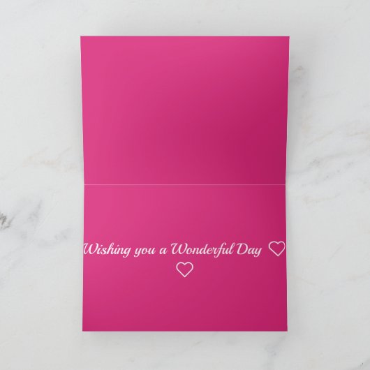 Carte Floral pattern design Fuscia Pink Birthday (Intérieur)