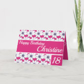 Carte Floral pattern design Fuscia Pink Birthday (Devant)