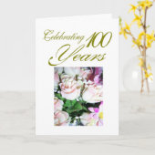 Carte Floral Personnalisé 100e anniversaire (Fleur jaune)