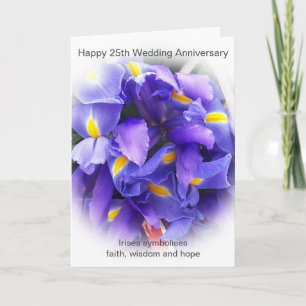 Carte Floral Personnalisé 25e anniversaire de Mariage