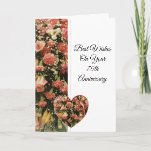 Carte Floral Personnalisé 70e anniversaire de Mariage