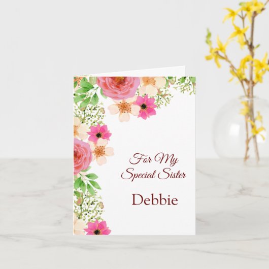 Carte Floral Print Custom (Fleur jaune)