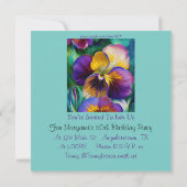 Carte Floral Purple et l'invitation de l'or Pansy (Dos)