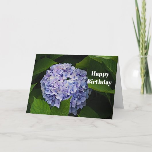 Carte Floral Purple Hydrangea Photo Anniversaire (Devant)