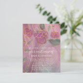 Carte Floral QR Code Marsala Bourgogne Or rose (Debout devant)