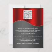 Carte Floral QR Code Parties scintillant Bourgogne Rouge (Dos)