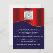 Carte Floral QR Code Parties scintillant Bourgogne Rouge (Dos)