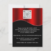 Carte Floral QR Code Parties scintillant Bourgogne Rouge (Dos)