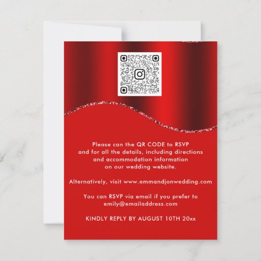 Carte Floral QR Code Parties scintillant Frontières Vin  (Dos)