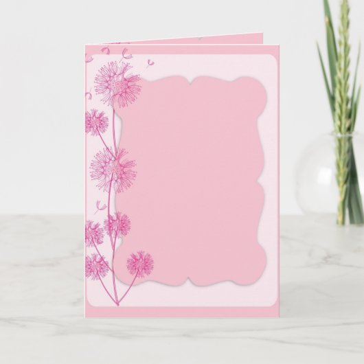 Carte Floral rose (Devant)