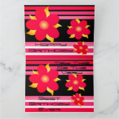 Carte Floral Rose Et Gris (Intérieur)