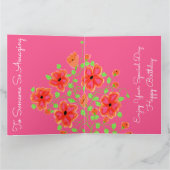 Carte Floral Rose Et Orange (Intérieur)