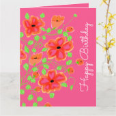 Carte Floral Rose Et Orange (Fleur jaune)
