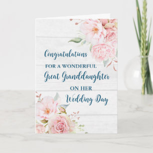 Carte Floral rose grand Mariage