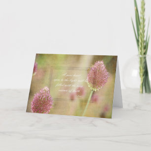 Carte Floral rose inspiré avec citation de Rumi