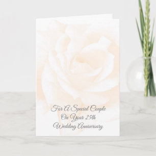 Carte Floral rose Personnalisé 25e anniversaire Mariage