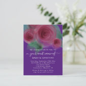 Carte Floral rose QR Code Marsala Beery Purple (Debout devant)