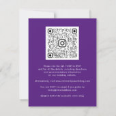 Carte Floral rose QR Code Marsala Beery Purple (Dos)