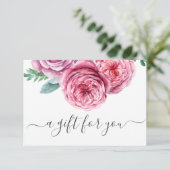 Carte Floral Rose White Business Certificat cadeau (Debout devant)