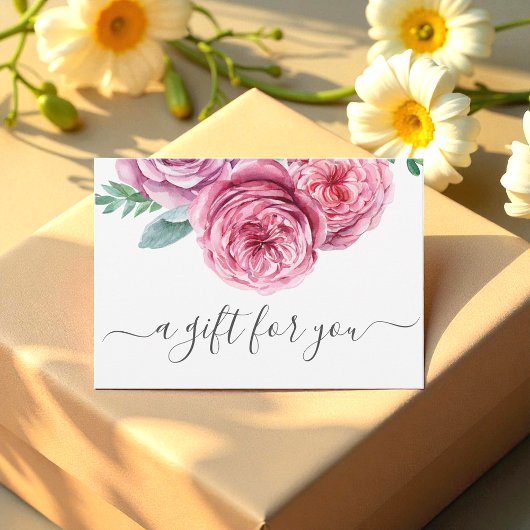Carte Floral Rose White Business Certificat cadeau